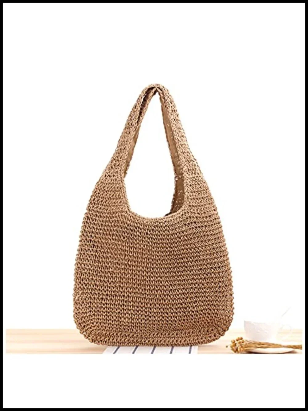 Handwoven Straw Hobo Beach Bag Large Tote Shoulder Handbag Summer